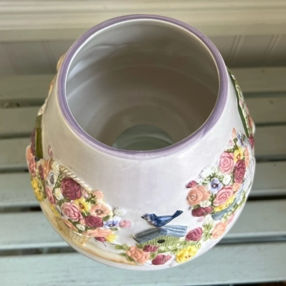 Spring Blossom Gardener’s Large Candle Shade by Laurie Korsgaden Watercolors NWT
